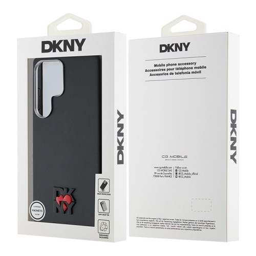 DKNY для Galaxy S25 Ultra чехол PU Heart Metal logo & Camera Hard Black