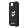 Karl Lagerfeld для iPhone 16e чехол PU Grained Monogram NFT Choupette metal Head Hard Black
