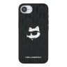 Karl Lagerfeld для iPhone 16e чехол PU Grained Monogram NFT Choupette metal Head Hard Black