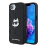 Karl Lagerfeld для iPhone 16e чехол PU Grained Monogram NFT Choupette metal Head Hard Black