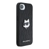 Karl Lagerfeld для iPhone 16e чехол PU Grained Monogram NFT Choupette metal Head Hard Black