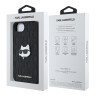 Karl Lagerfeld для iPhone 16e чехол PU Grained Monogram NFT Choupette metal Head Hard Black