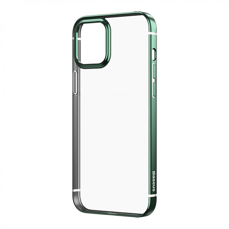 Чехол Baseus Shining Case Anti-Fall для iPhone 12 Pro Max, зеленая рамка
