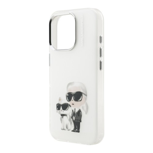 Karl Lagerfeld для iPhone 16 Pro Max чехол PC/TPU Aquarelle Karl & Choupette White