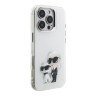 Karl Lagerfeld для iPhone 16 Pro Max чехол PC/TPU Aquarelle Karl & Choupette White
