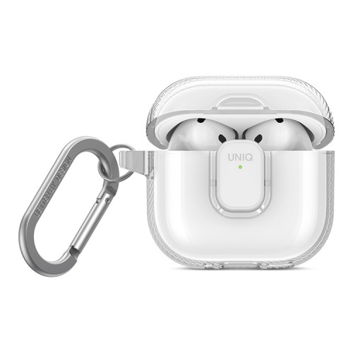 Uniq для Airpods 4 чехол Glase PRO TPU Lock case Glossy Clear