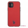 Чехол U.S. Polo Assn. Wrapped PU Embossed logo Hard для iPhone 11, красный