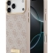 Guess для iPhone 17 Pro чехол PU 4G Plate metal logo and Gold camera Hard Pink (MagSafe)