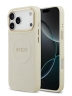 Guess для iPhone 17 Pro Max чехол PU Saffiano Peony Metal logo Gold camera Hard Beige (MagSafe)