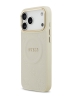 Guess для iPhone 17 Pro Max чехол PU Saffiano Peony Metal logo Gold camera Hard Beige (MagSafe)