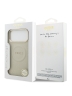 Guess для iPhone 17 Pro Max чехол PU Saffiano Peony Metal logo Gold camera Hard Beige (MagSafe)