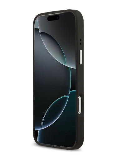 Lacoste для iPhone 17 Pro чехол PVC Metal Lacquer logo with Camera Stand Hard Black (MagSafe)