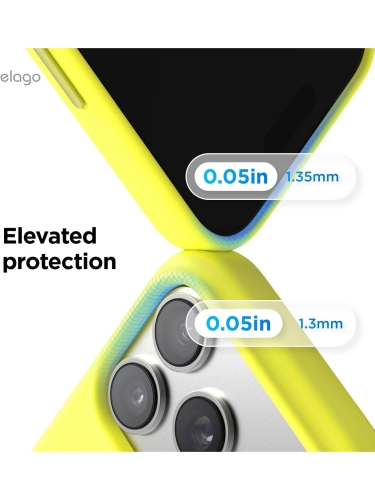 Elago для iPhone 17 Pro чехол Magnetic Silicone Neon Yellow (MagSafe)