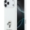 Karl Lagerfeld для iPhone 17 Pro чехол Liquid silicone NFT Karl & Choup Metal pin & Camera Hard White
