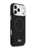 Lacoste для iPhone 17 Pro чехол Liquid silicone Lacquer Metal logo & Camera Hard Black (MagSafe)
