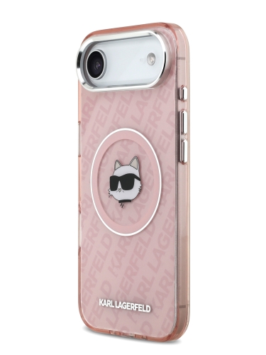 Karl Lagerfeld для iPhone Air чехол IML NFT Choupette Head on logo Metal Cam Hard Pink (MagSafe)