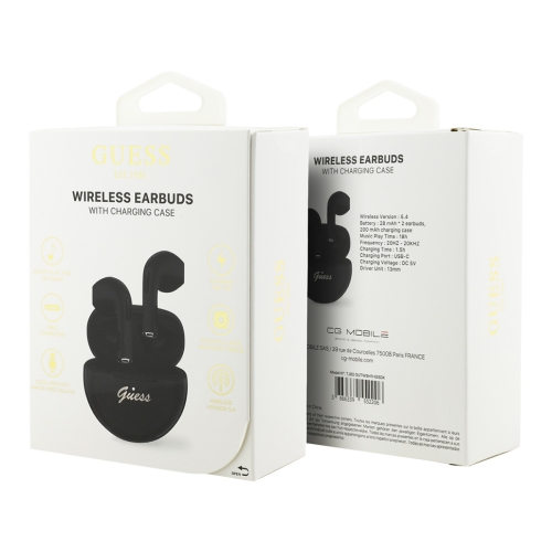 Guess Наушники TWS Bluetooth Small Round with Printed Script logo Black