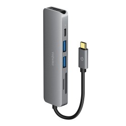 USB-концентратор EnergEA AluHUB HD2 6-in-1 Superspeed Aluminium USB-C 3.1, Gunmetal