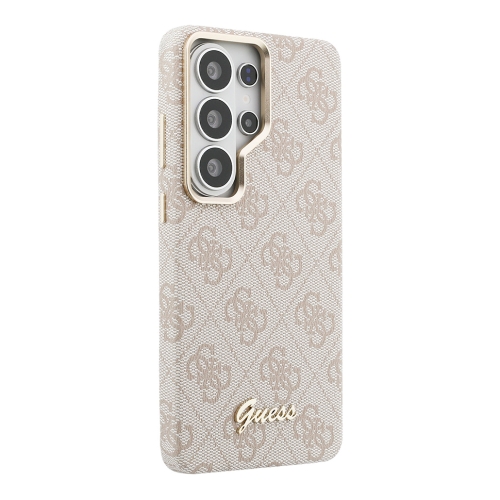 Guess для Galaxy S26 Ultra чехол PU 4G Script metal logo & Camera Hard Pink (MagSafe)