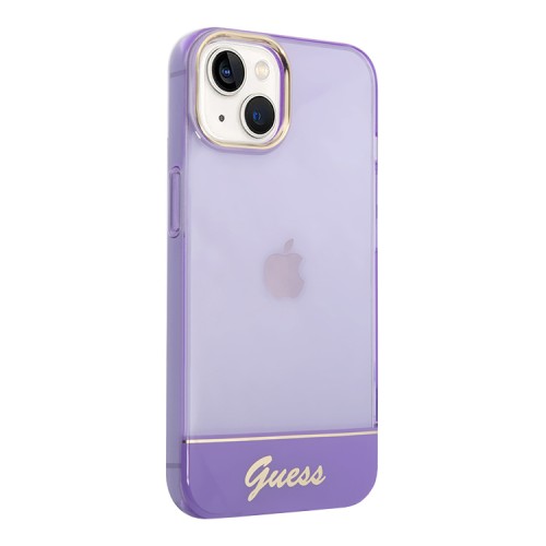Чехол Guess Translucent w Electroplated camera Hard для iPhone 14 Plus, фиолетовый