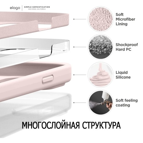Чехол Elago Soft Silicone для iPhone 14 Pro, розовый