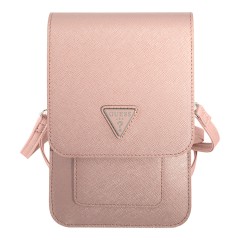 Сумка Guess Wallet Bag Saffiano Triangle logo для смартфонов, розовая