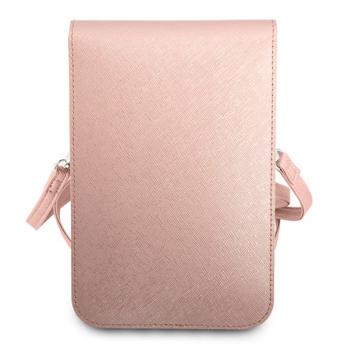 Сумка Guess Wallet Bag Saffiano Triangle logo для смартфонов, розовая