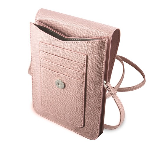Сумка Guess Wallet Bag Saffiano Triangle logo для смартфонов, розовая