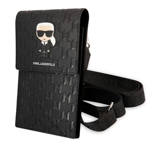 Karl Lagerfeld сумка-кошелёк для смартфона, иск.кожа PU Monogram ikonik patch, черная