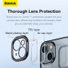 Чехол Baseus Glitter Magnetic PC case +Tempered glass для iPhone 14 Plus, черная рамка