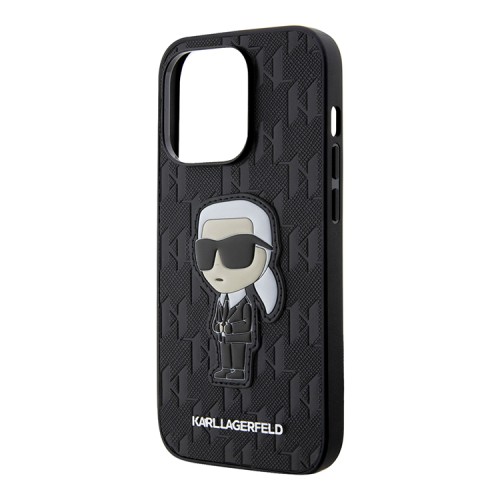 Чехол Lagerfeld PU Saffiano Monogram NFT Karl Ikonik Hard для iPhone 14 Pro, черный