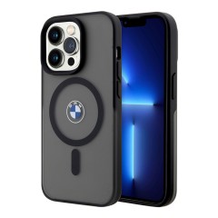 BMW для iPhone 14 Pro Max чехол Signature PC/TPU Frosted Hard Black (MagSafe)