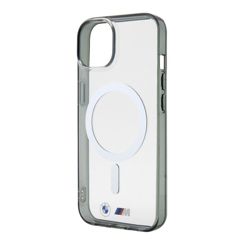 BMW для iPhone 15 чехол M-Collection PC/TPU Silver Ring Hard Transparent (MagSafe)