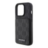 Karl Lagerfeld для iPhone 15 Pro Max чехол Cardslot Stand PU Saffiano Monogram Plate logo Hard Black