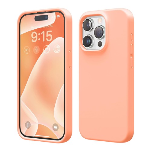 Elago для iPhone 15 Pro Max чехол Soft silicone (Liquid) Salmon