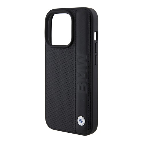 BMW для iPhone 15 Pro Max чехол Signature Leather Textured with Logo imprint Hard Black
