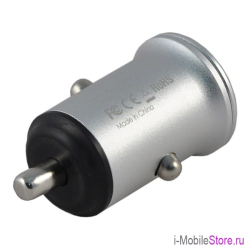 Автомобильная зарядка EnergEA Mini Drive 2 USB (4.8A), серебристая