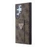 Guess для Galaxy S24 Ultra чехол GripStand PU 4G with Triangle Diamond metal logo Hard Brown