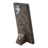 Guess для Galaxy S24 Ultra чехол GripStand PU 4G with Triangle Diamond metal logo Hard Brown