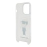 Karl Lagerfeld для iPhone 14 Pro Max чехол Crossbody PC/TPU NFT Karl Ikonik + Big Strap Hard Transparent