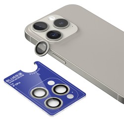 BlueO стекло для iPhone 15 Pro, Camera Lens SAPPHIRE metal armored 3 шт. Natural Titan (+instal)