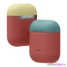 Чехол Elago Silicone DUO для AirPods 1/2, Rose с крышками Blue и Yellow