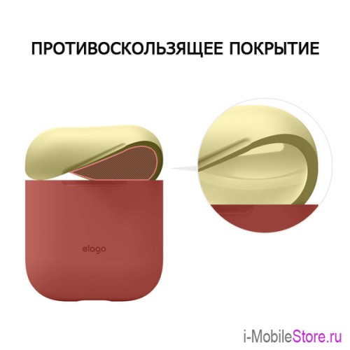 Чехол Elago Silicone DUO для AirPods 1/2, Rose с крышками Blue и Yellow