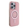 Guess для iPhone 16 Pro Max чехол PC/TPU Diamond Rhinestone Circle Pink (MagSafe)