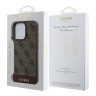 Guess для iPhone 16 Pro чехол PU кожа 4G Bottom stripe Metal logo Brown