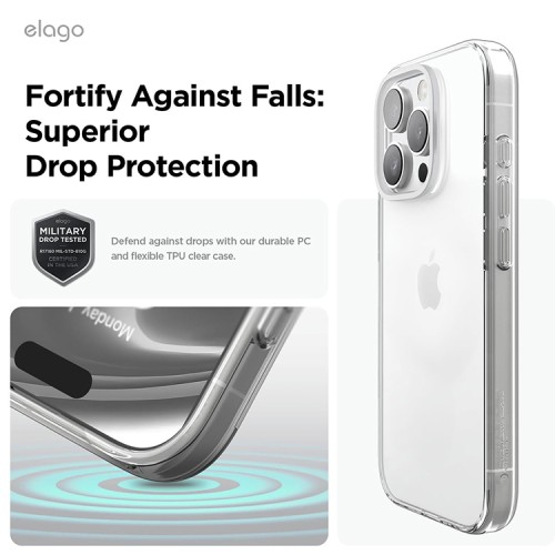 Elago для iPhone 16 Pro чехол HYBRID (pc/tpu) Clear