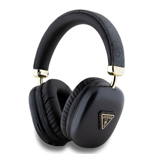 Guess наушники беспроводные накладные Bluetooth Headphones PU 4G Triangle Metal Logo Black