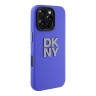 DKNY для iPhone 16 Pro Max чехол Liquid Silicone Stack Metal logo and Camera Hard Blue
