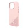 Karl Lagerfeld для iPhone 16 Pro Max чехол Liquid Silicone Shadow Metal logo & Camera Pink (MagSafe)