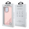 Karl Lagerfeld для iPhone 16 Pro Max чехол Liquid Silicone Shadow Metal logo & Camera Pink (MagSafe)